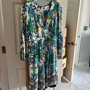 Lilly Pulitzer Tropical Floral Long Sleeve Dress